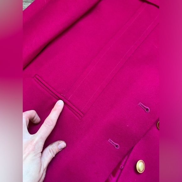 VTG Oleg Cassini Blazer Suit Wool Set Skirt Magenta Fuschia Pink Size 10 S M - Picture 5 of 14